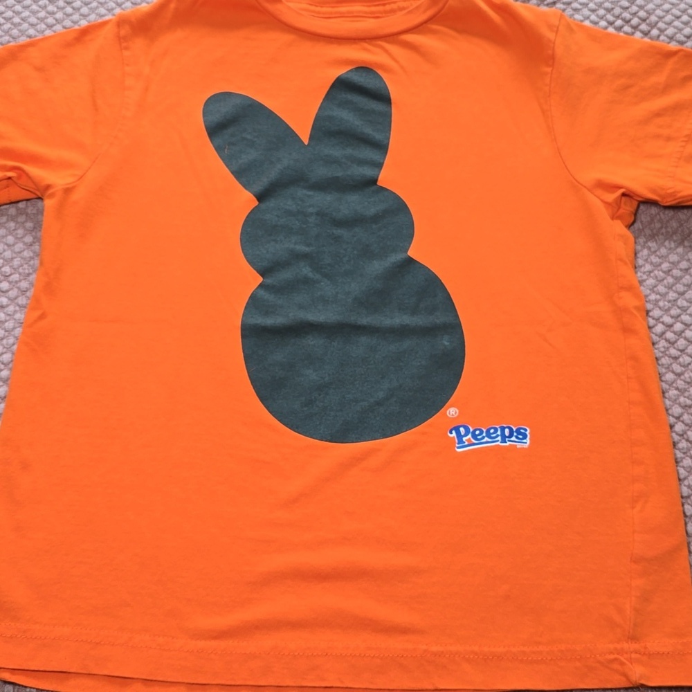 PEEPS Orange Kids T-Shirt with  Bunny Design - Youth Small